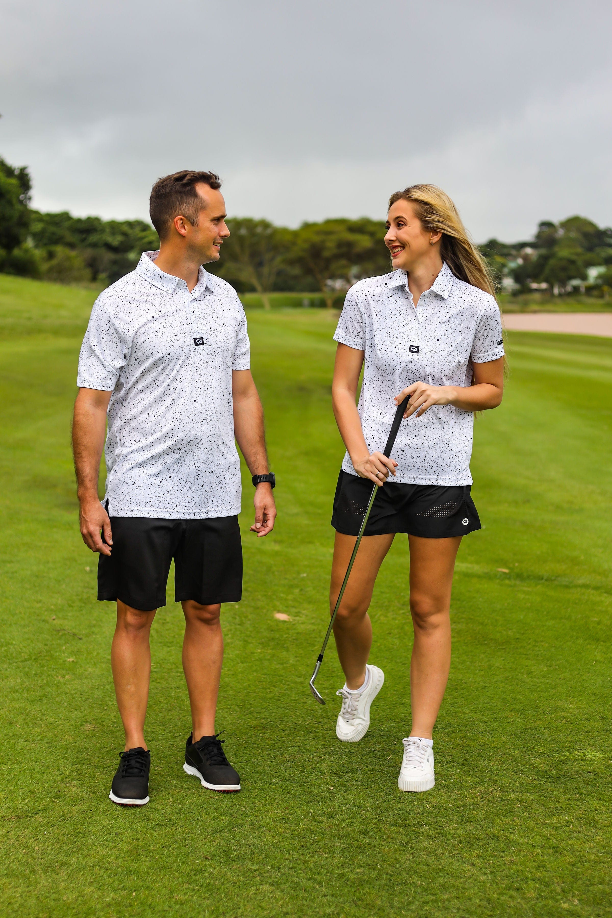 CA Funky Golf Shirt | Ink Splatter