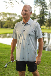 CA Statement Golf Shirt | Grey & Charcoal