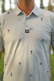 CA Statement Golf Shirt | Grey & Charcoal