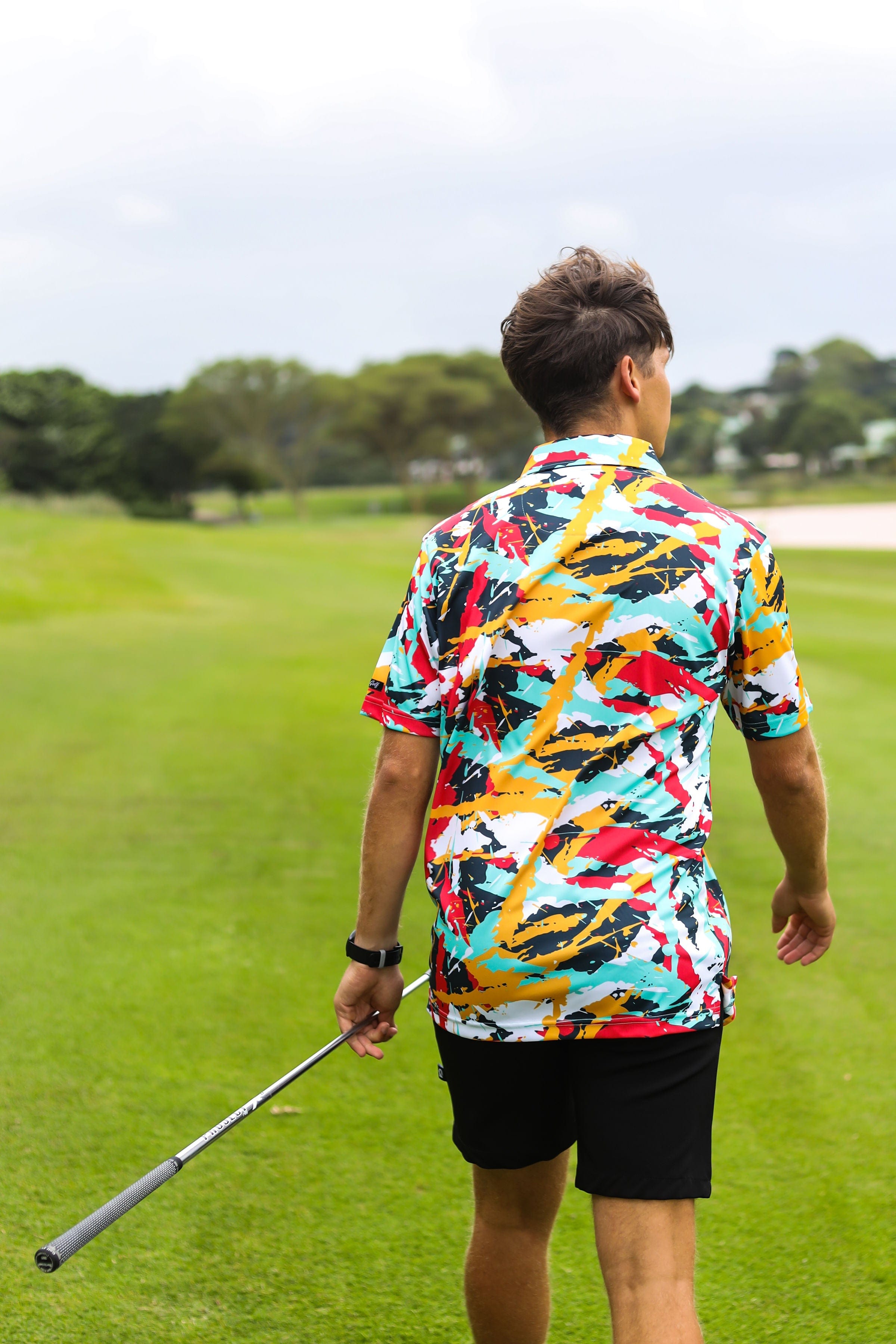 CA Funky Golf Shirt | Splashes & Smudges