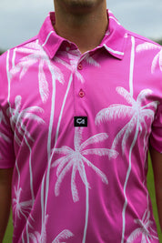 CA Funky Golf Shirt | Pink Tropics