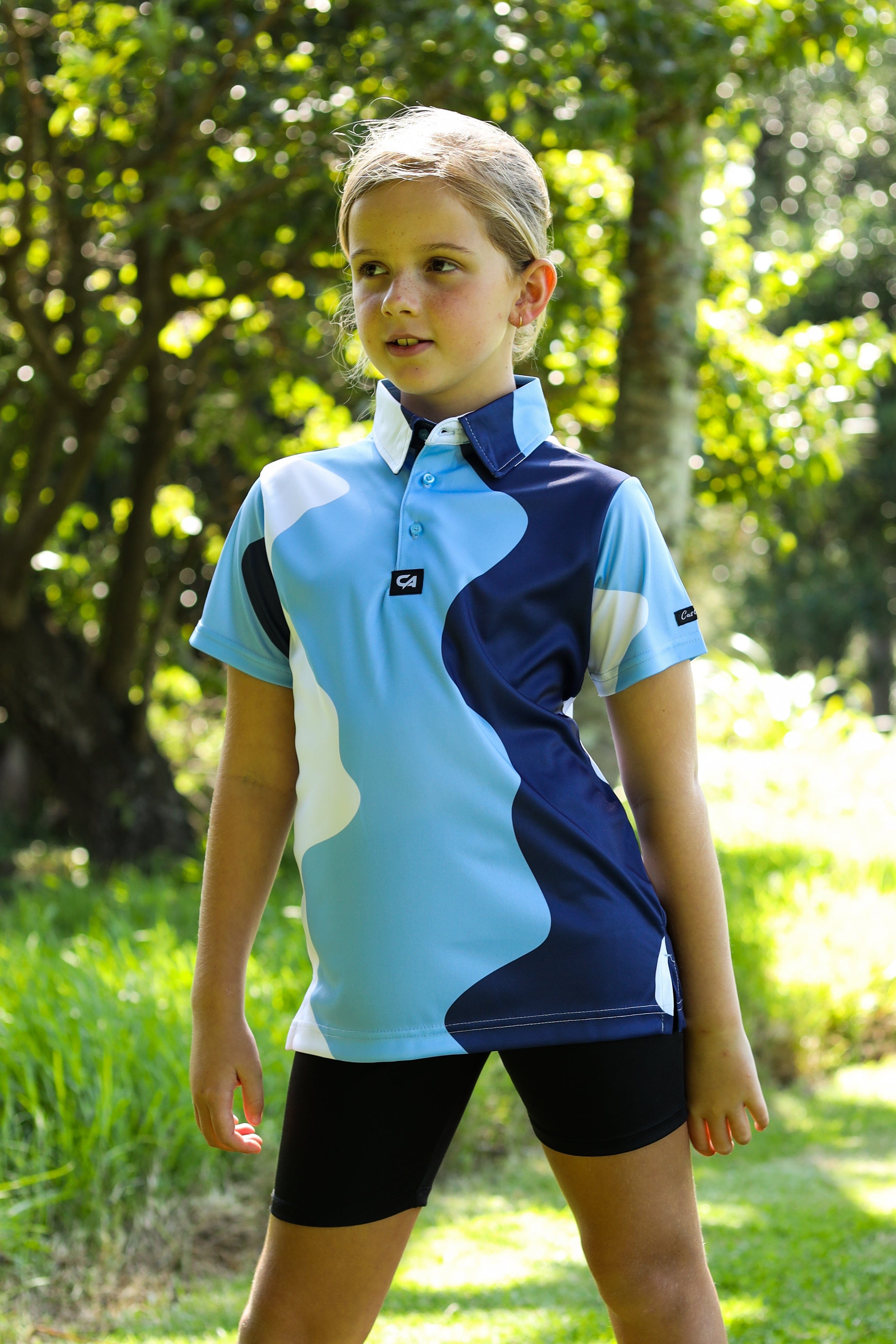 CA JNR Funky Golf Shirt | Santorini Swing