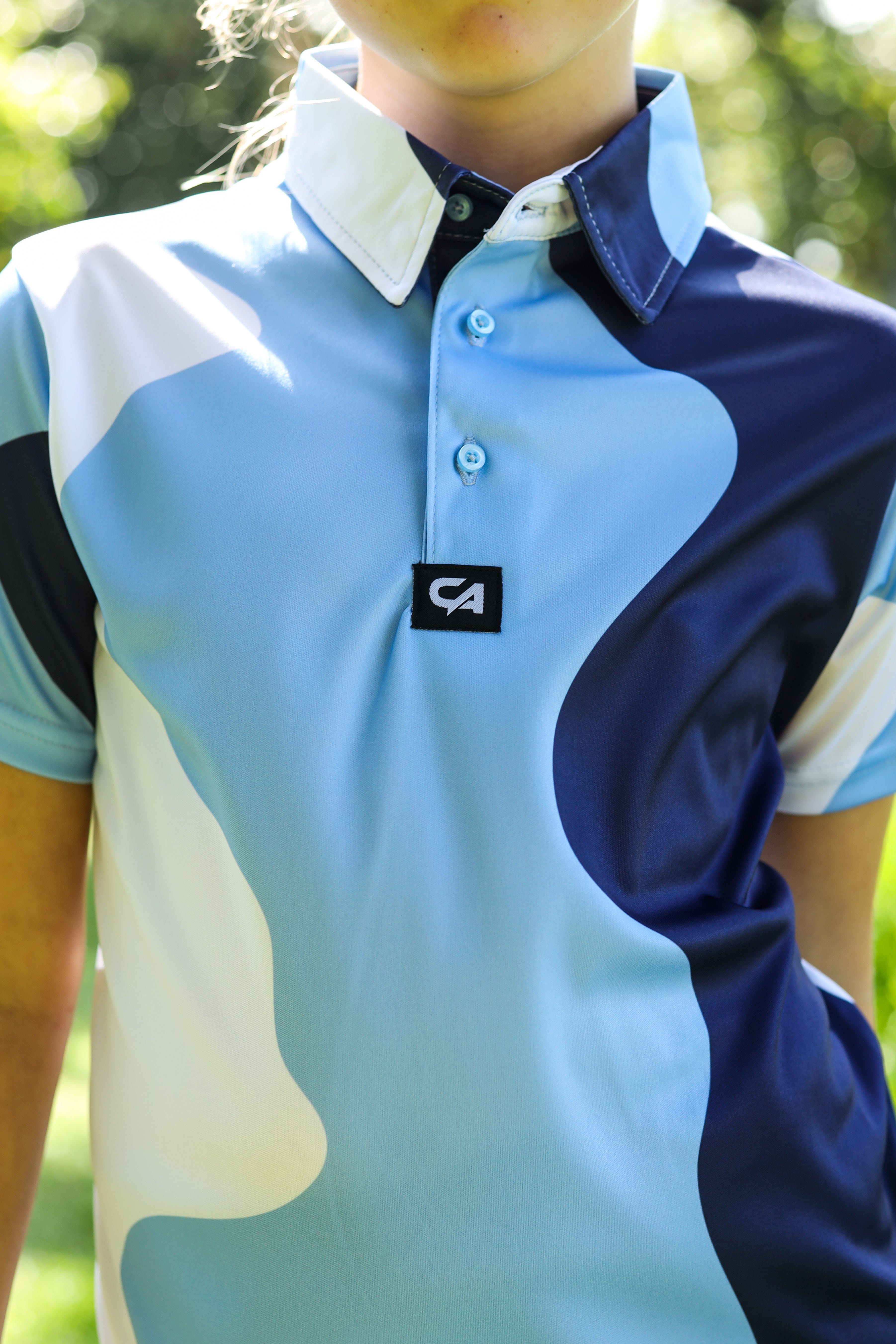 CA JNR Funky Golf Shirt | Santorini Swing