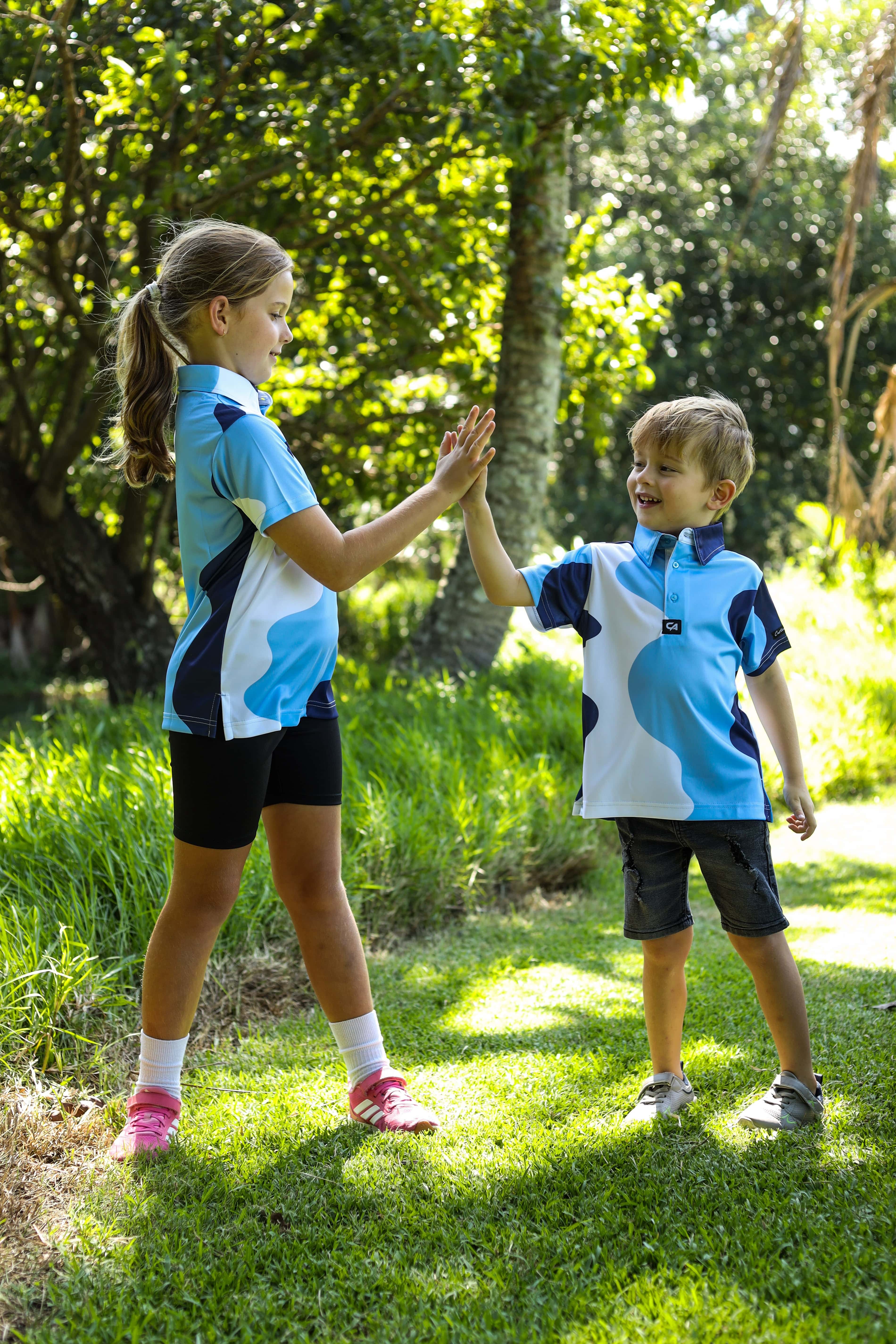 CA JNR Funky Golf Shirt | Santorini Swing