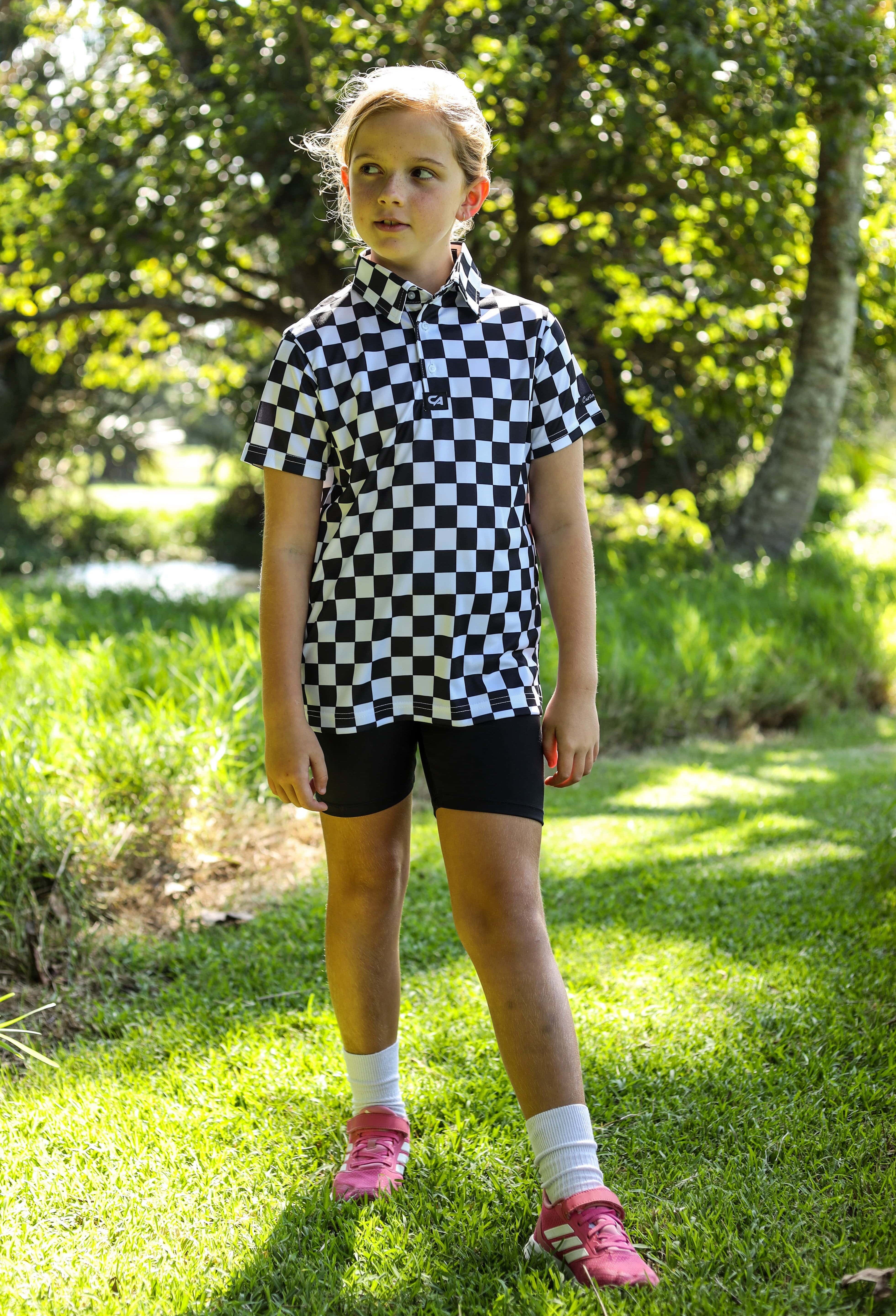 CA JNR Funky Golf Shirt | Checkmate