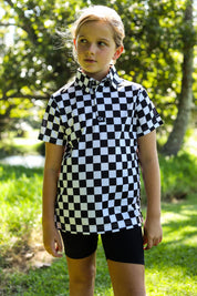 CA JNR Funky Golf Shirt | Checkmate