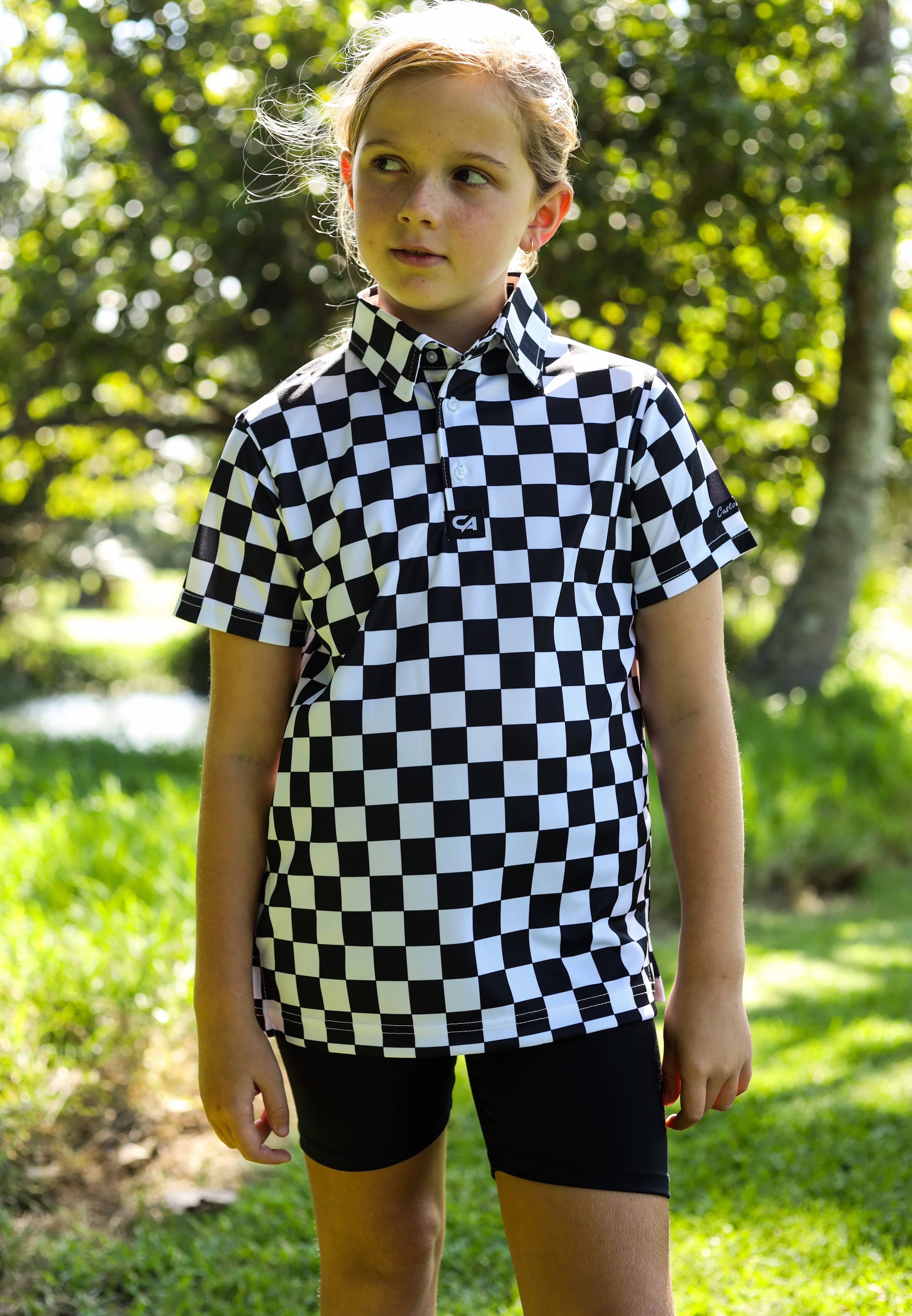 CA JNR Funky Golf Shirt | Checkmate