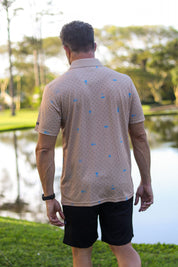 CA Statement Golf Shirt | Brown & Blue