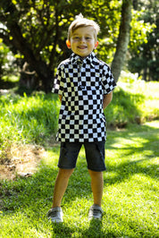 CA JNR Funky Golf Shirt | Checkmate