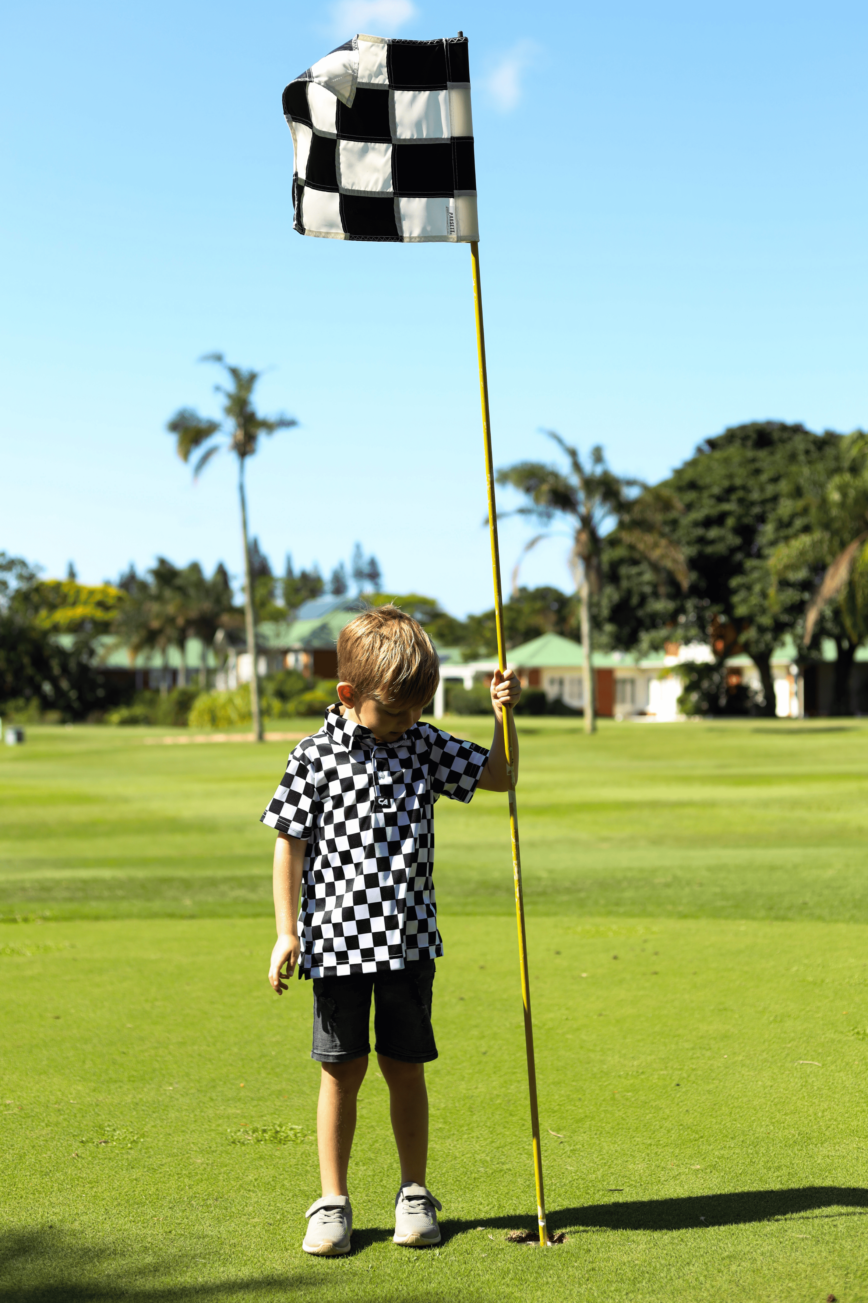 CA JNR Funky Golf Shirt | Checkmate