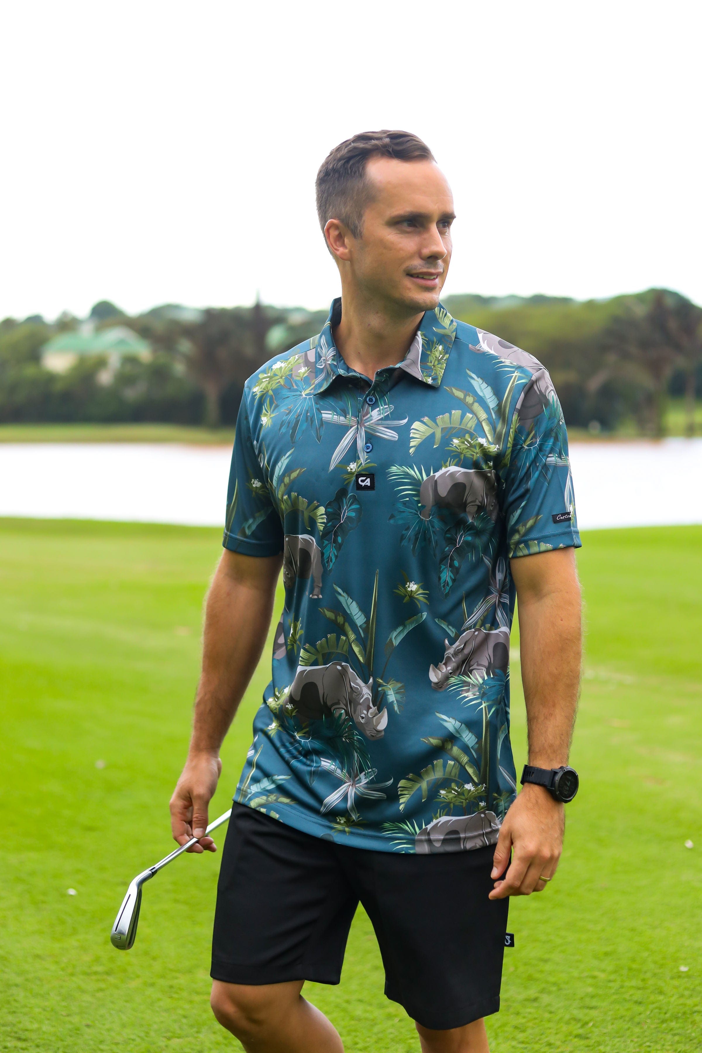 CA Funky Golf Shirt | Rhino's In The Wild