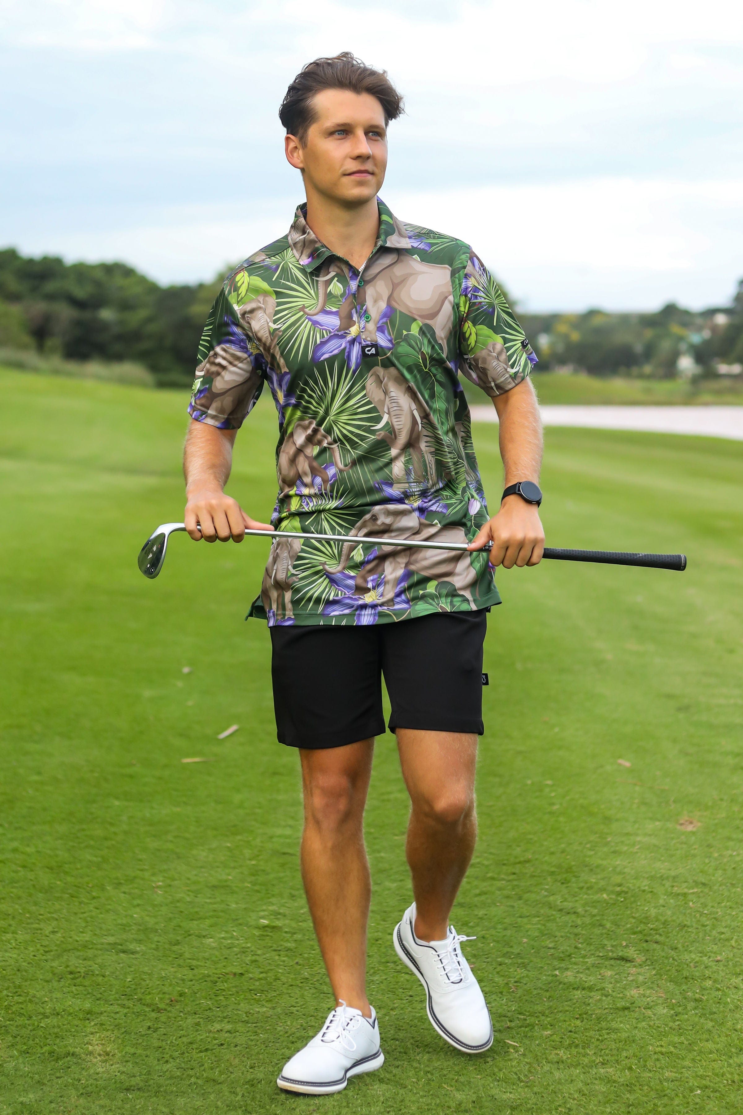 CA Funky Golf Shirt | African Elephants