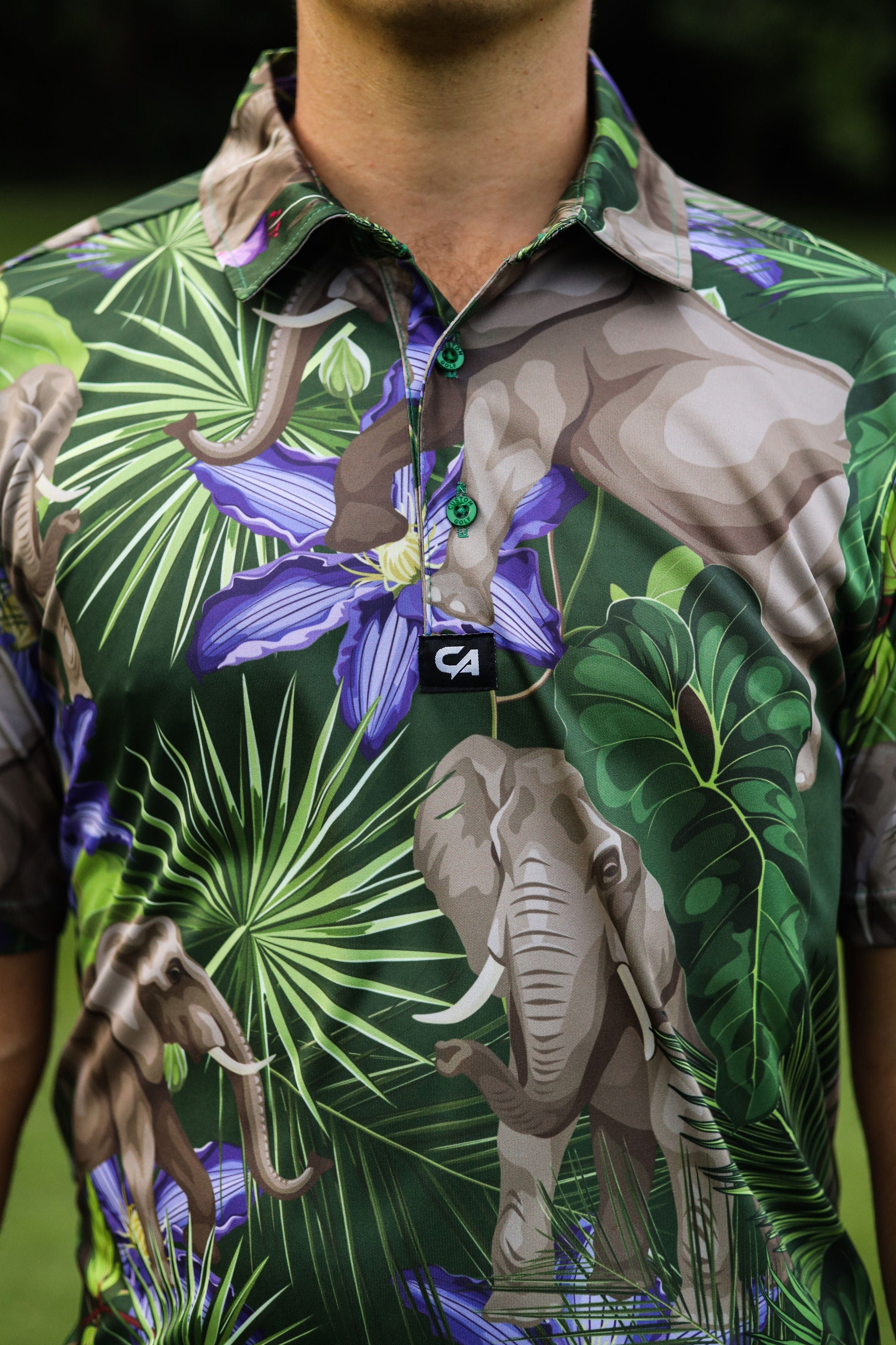 CA Funky Golf Shirt | African Elephants