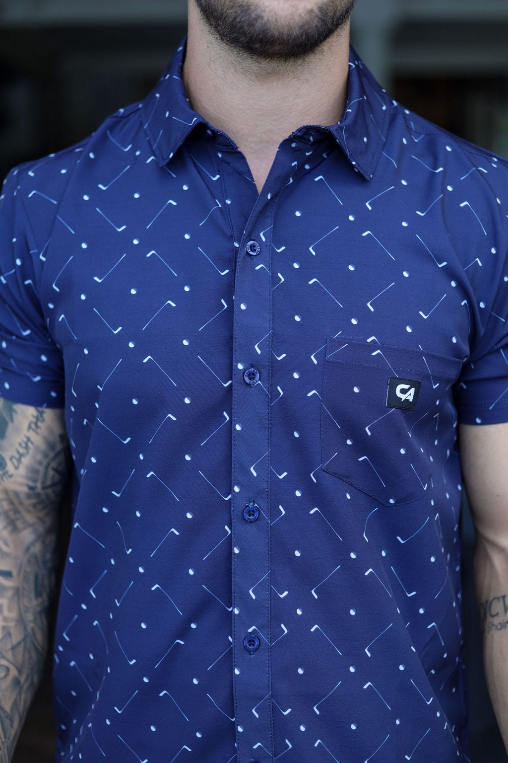 CA Mens Button-Up | Navy Clubs