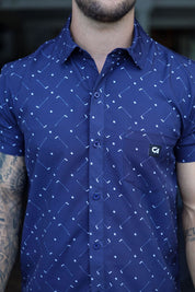 CA Mens Button-Up | Navy Clubs