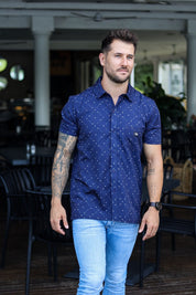 CA Mens Button-Up | Navy Clubs