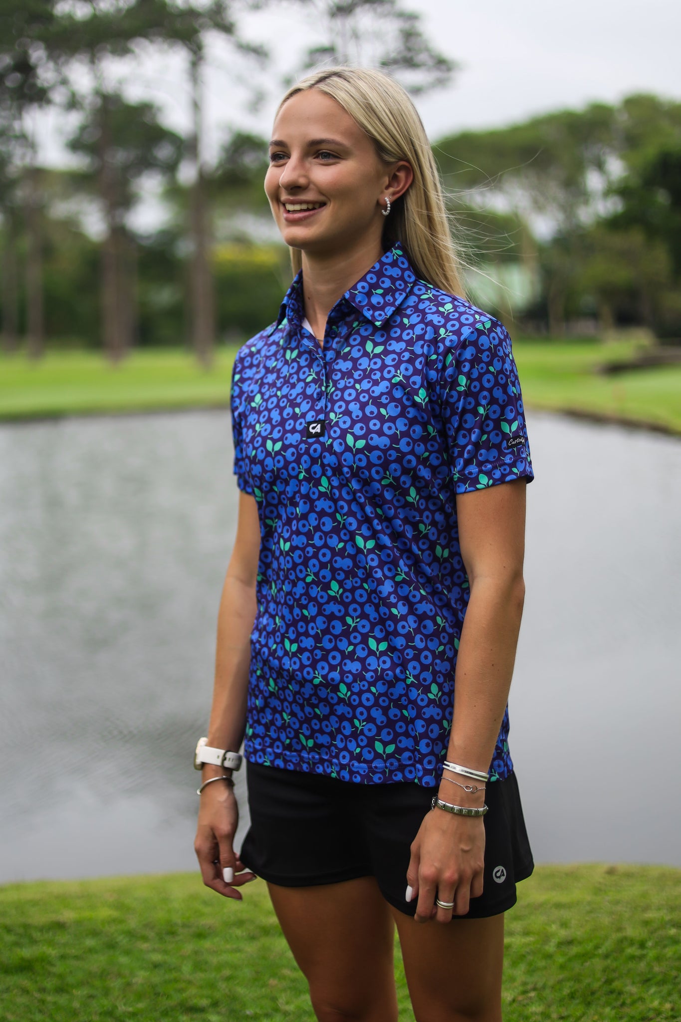 CA Ladies Funky Golf Shirt | Blue Berries