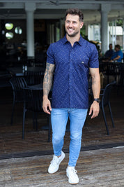 CA Mens Button-Up | Navy Clubs