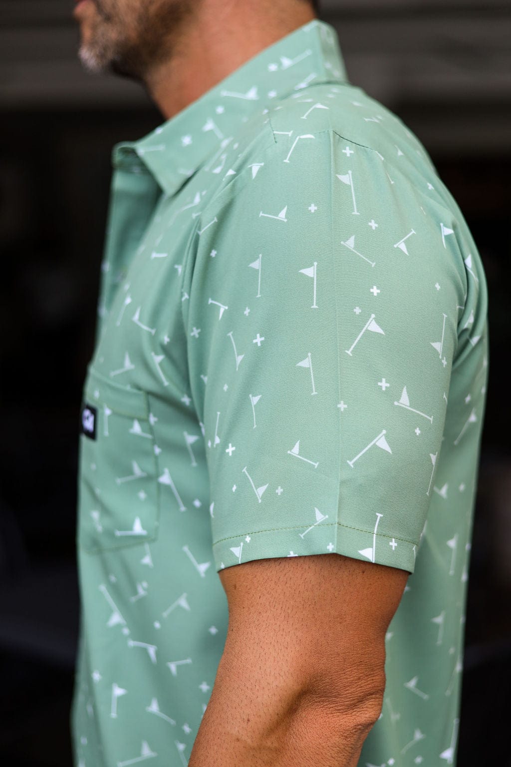 CA Mens Button-Up | Olive Aces