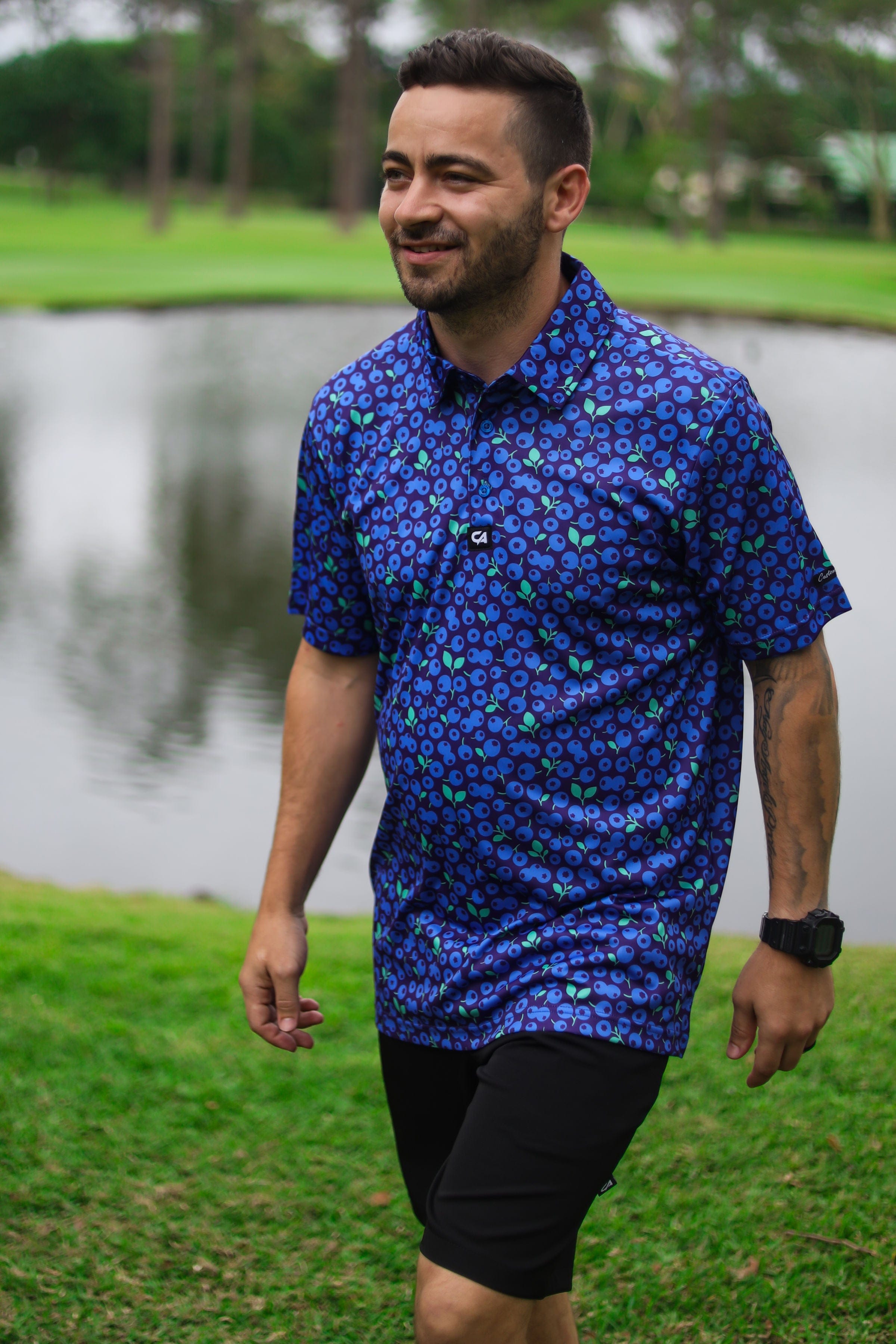 CA Funky Golf Shirt | Blue Berries