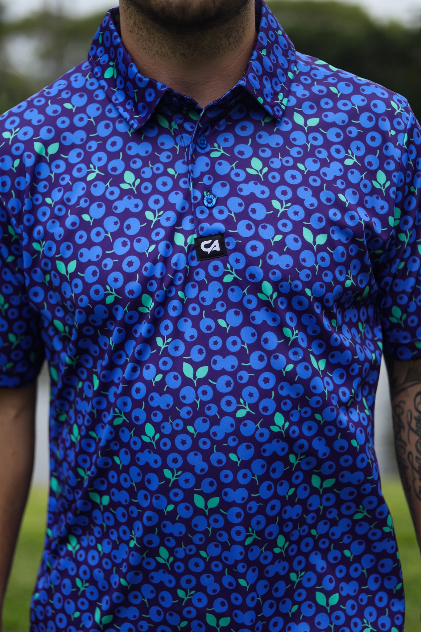 CA Funky Golf Shirt | Blue Berries