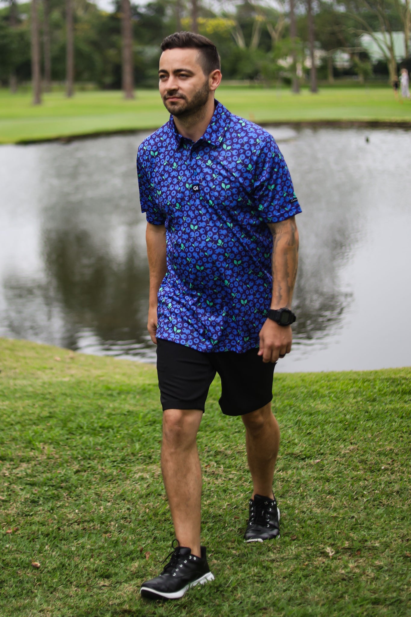 CA Funky Golf Shirt | Blue Berries