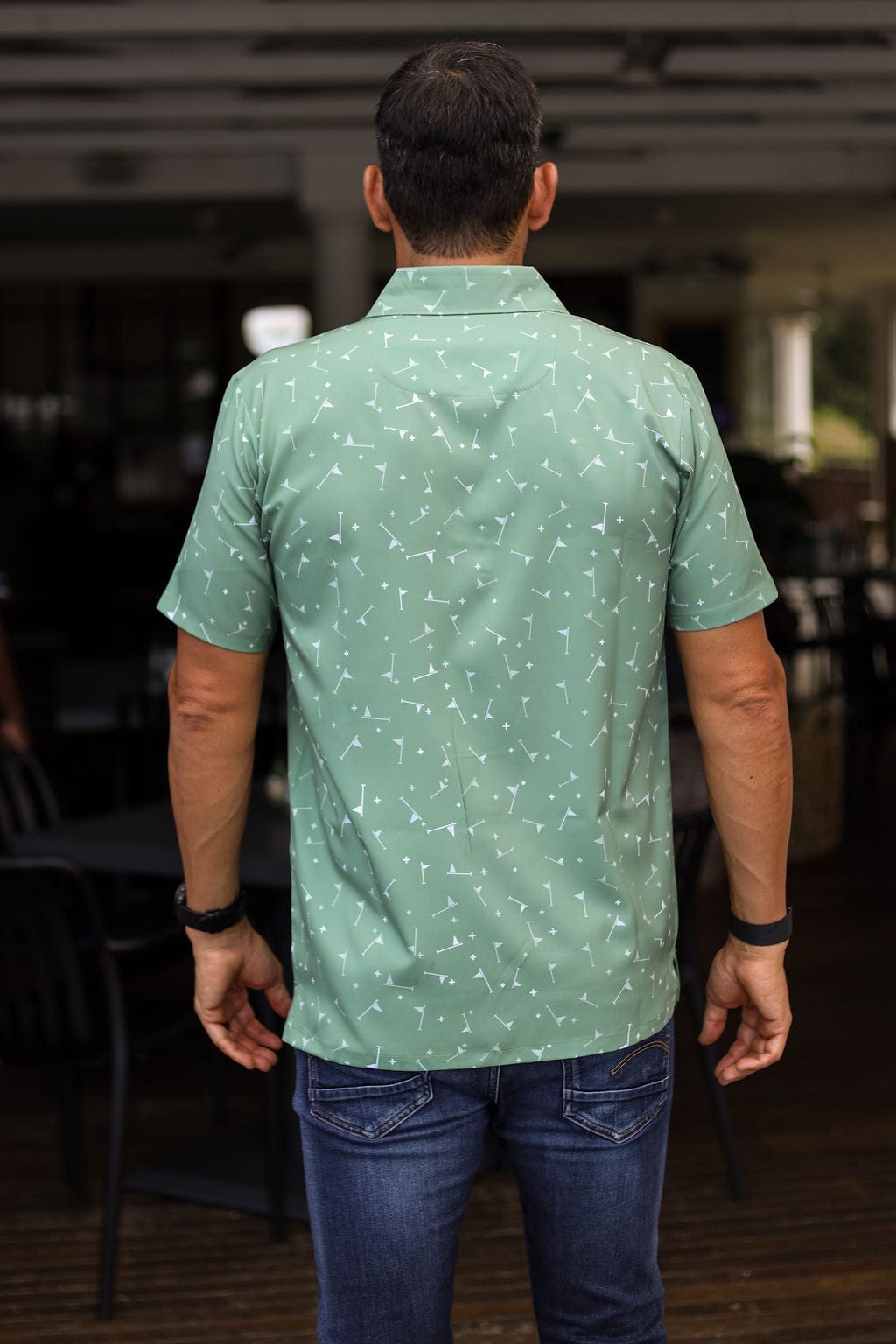 CA Mens Button-Up | Olive Aces