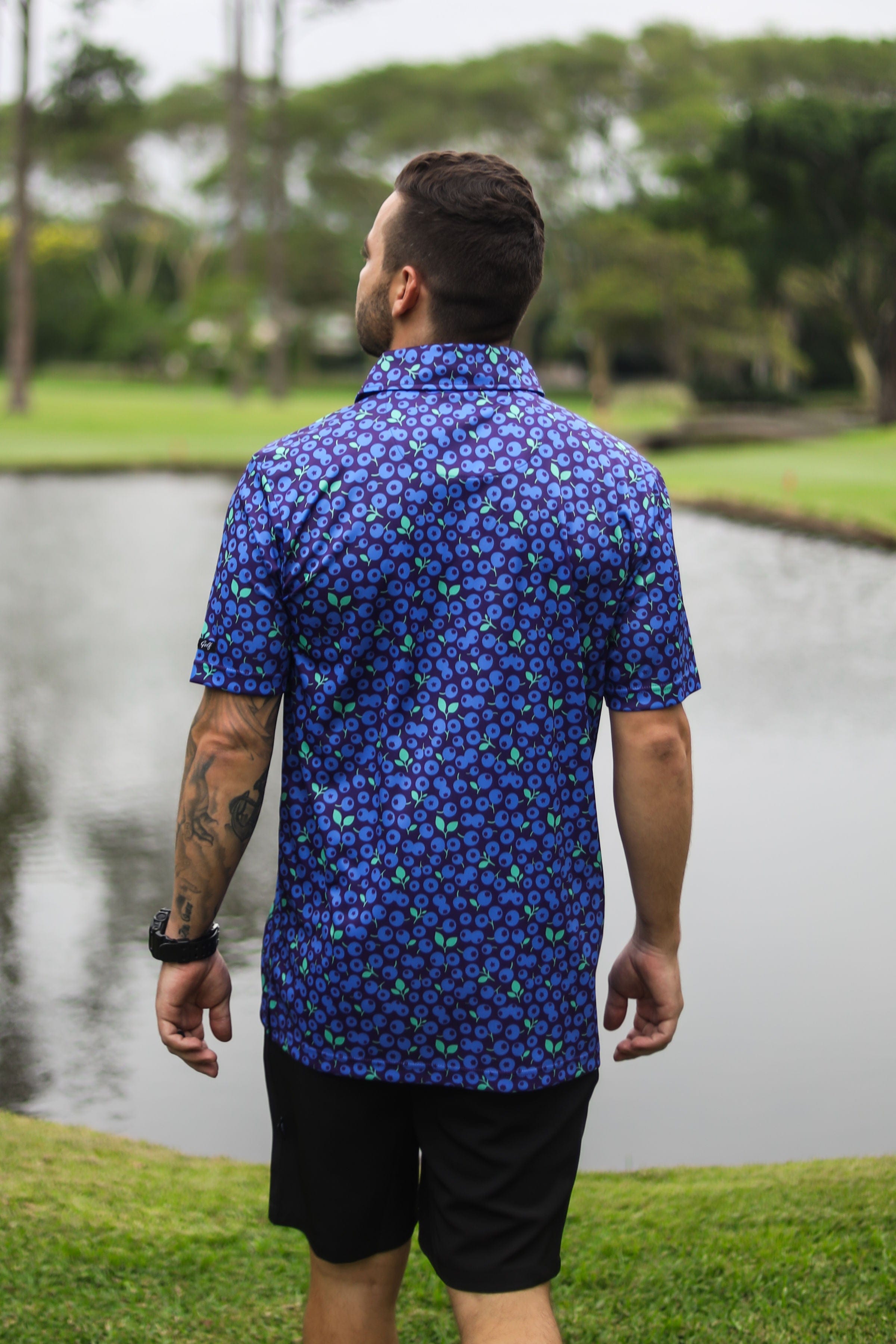 CA Funky Golf Shirt | Blue Berries