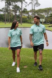 CA Funky Golf Shirt | Green Splatter