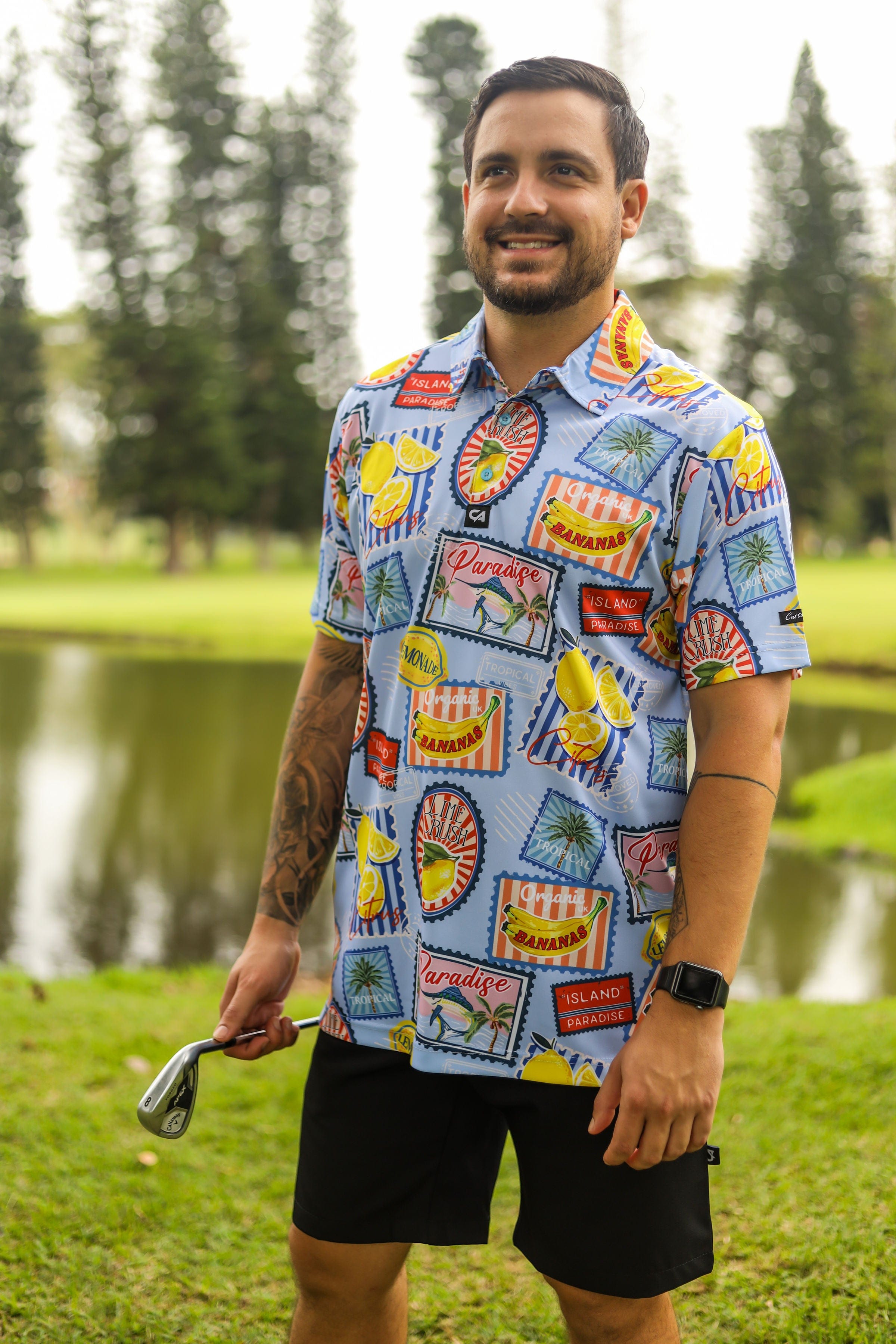 CA Funky Golf Shirt | Paradise Postcards