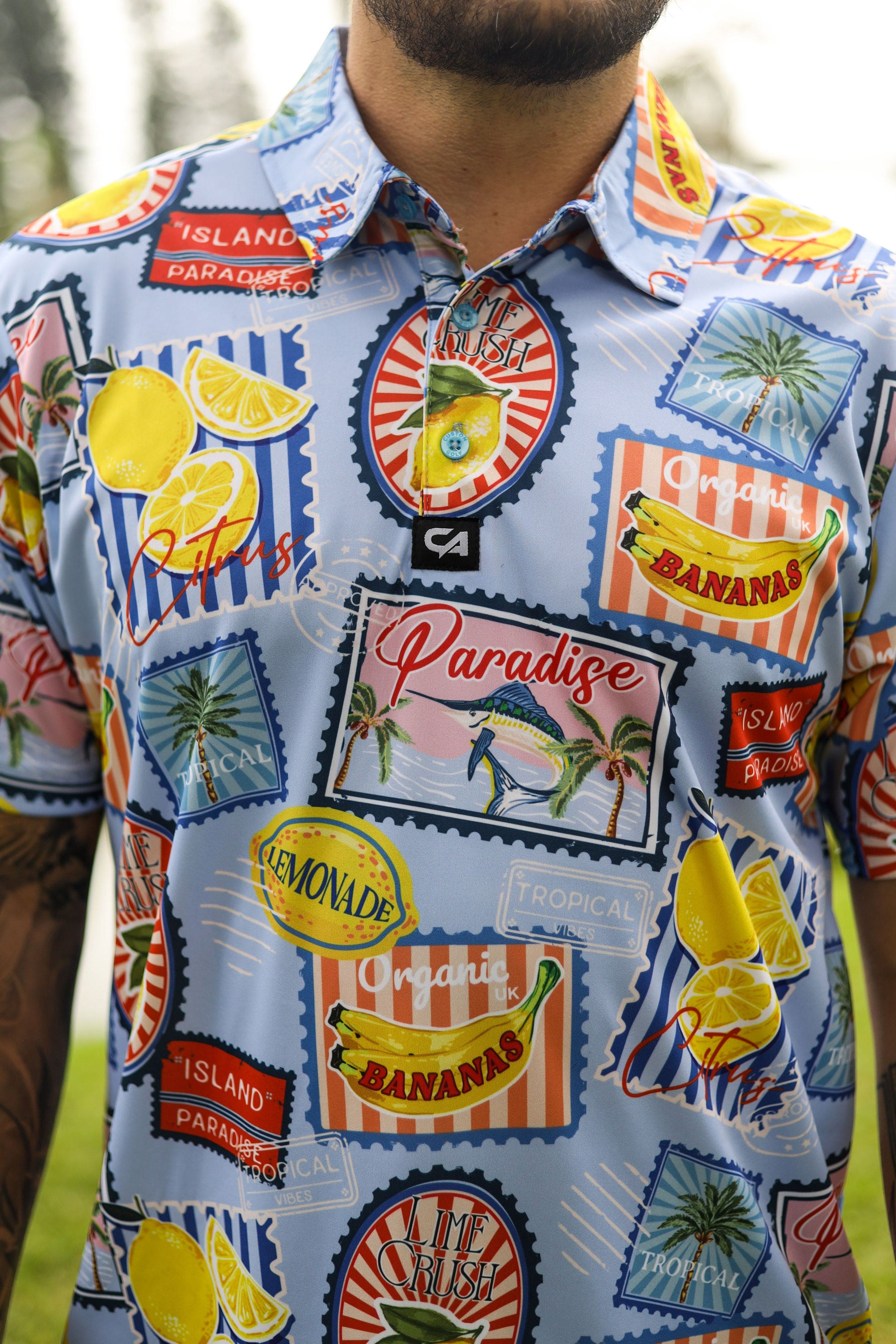 CA Funky Golf Shirt | Paradise Postcards