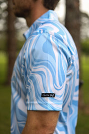 CA Funky Golf Shirt | Marble Ocean