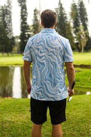 CA Funky Golf Shirt | Marble Ocean