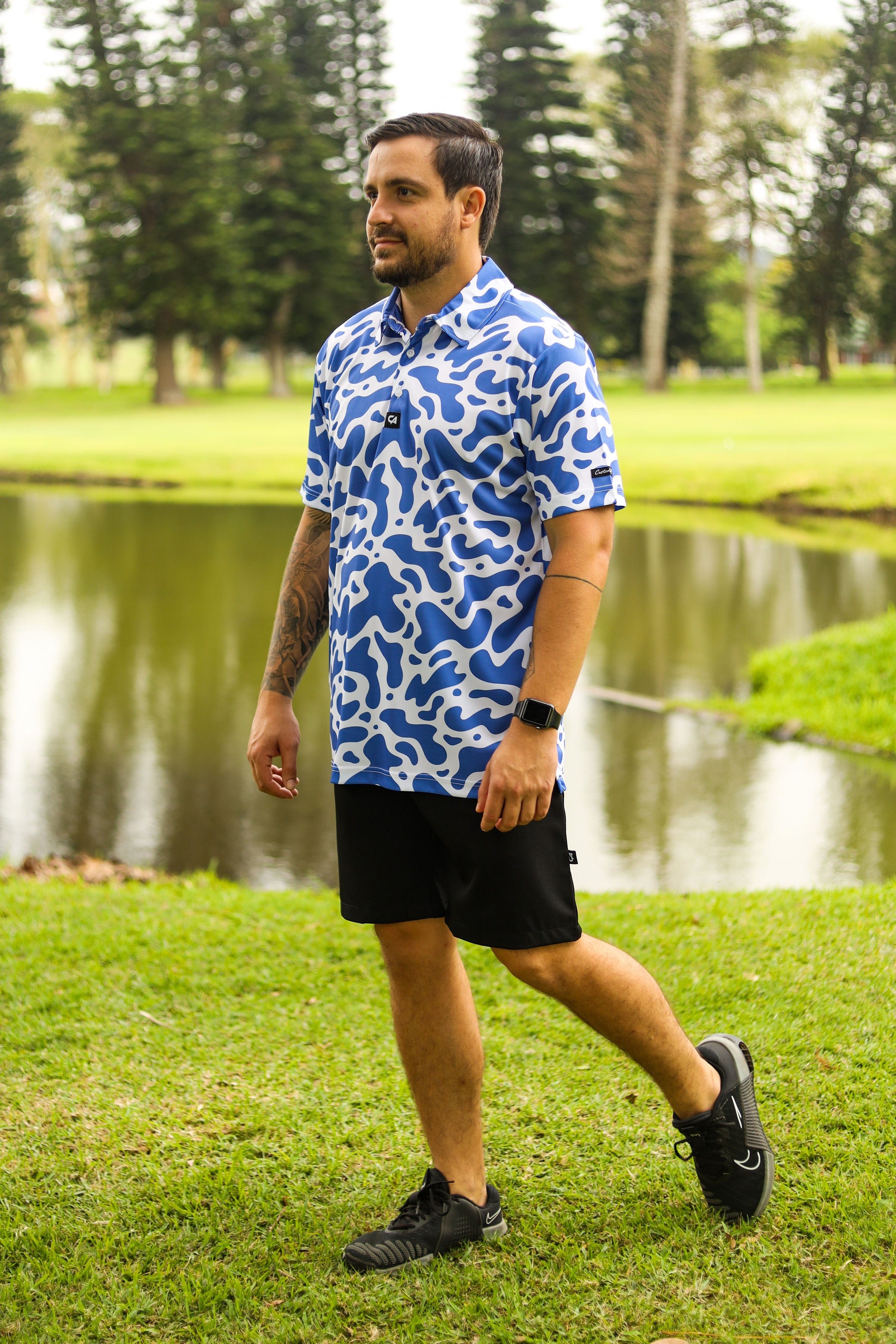 CA Funky Golf Shirt | Ocean Ripple