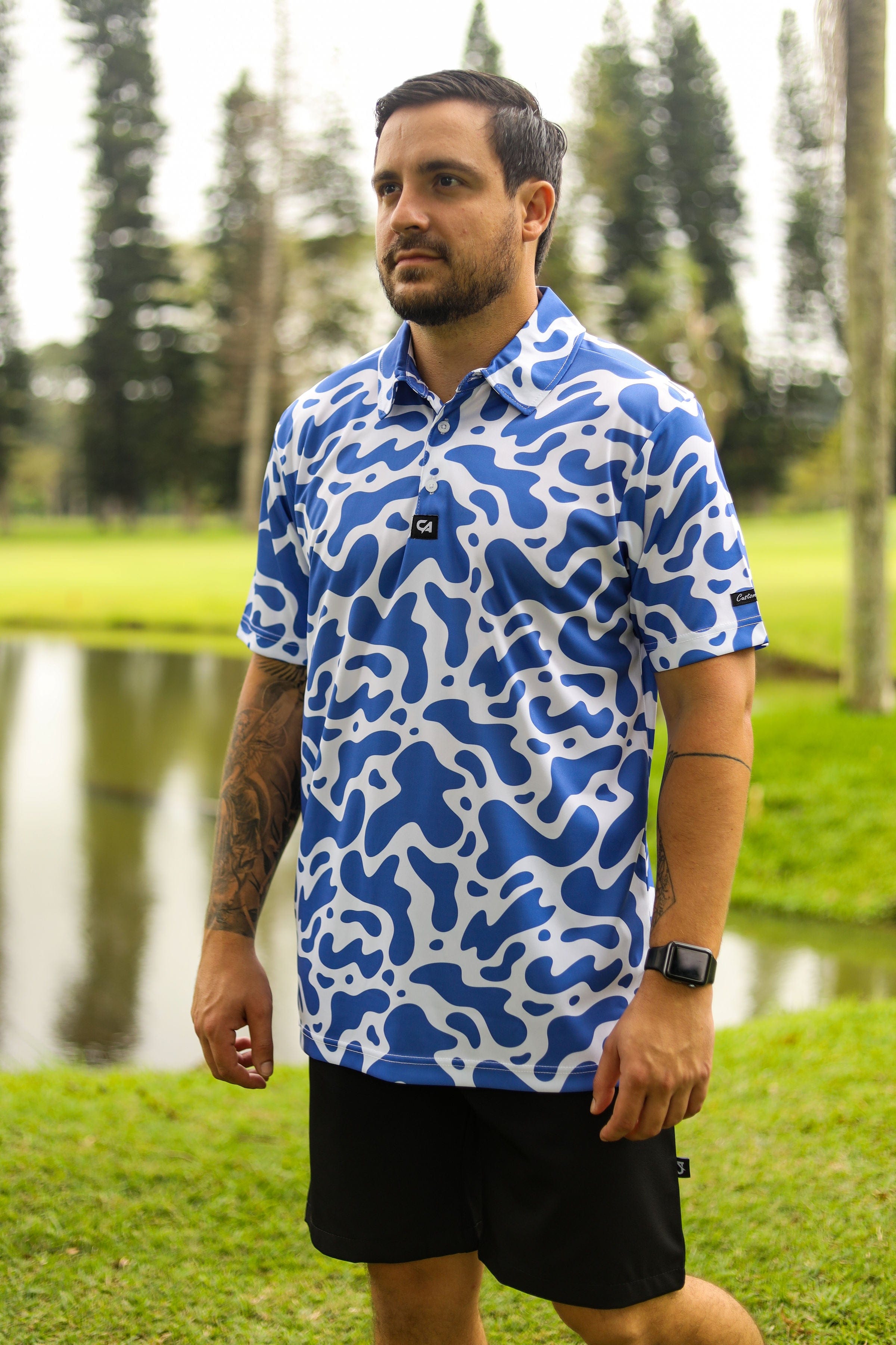 CA Funky Golf Shirt | Ocean Ripple