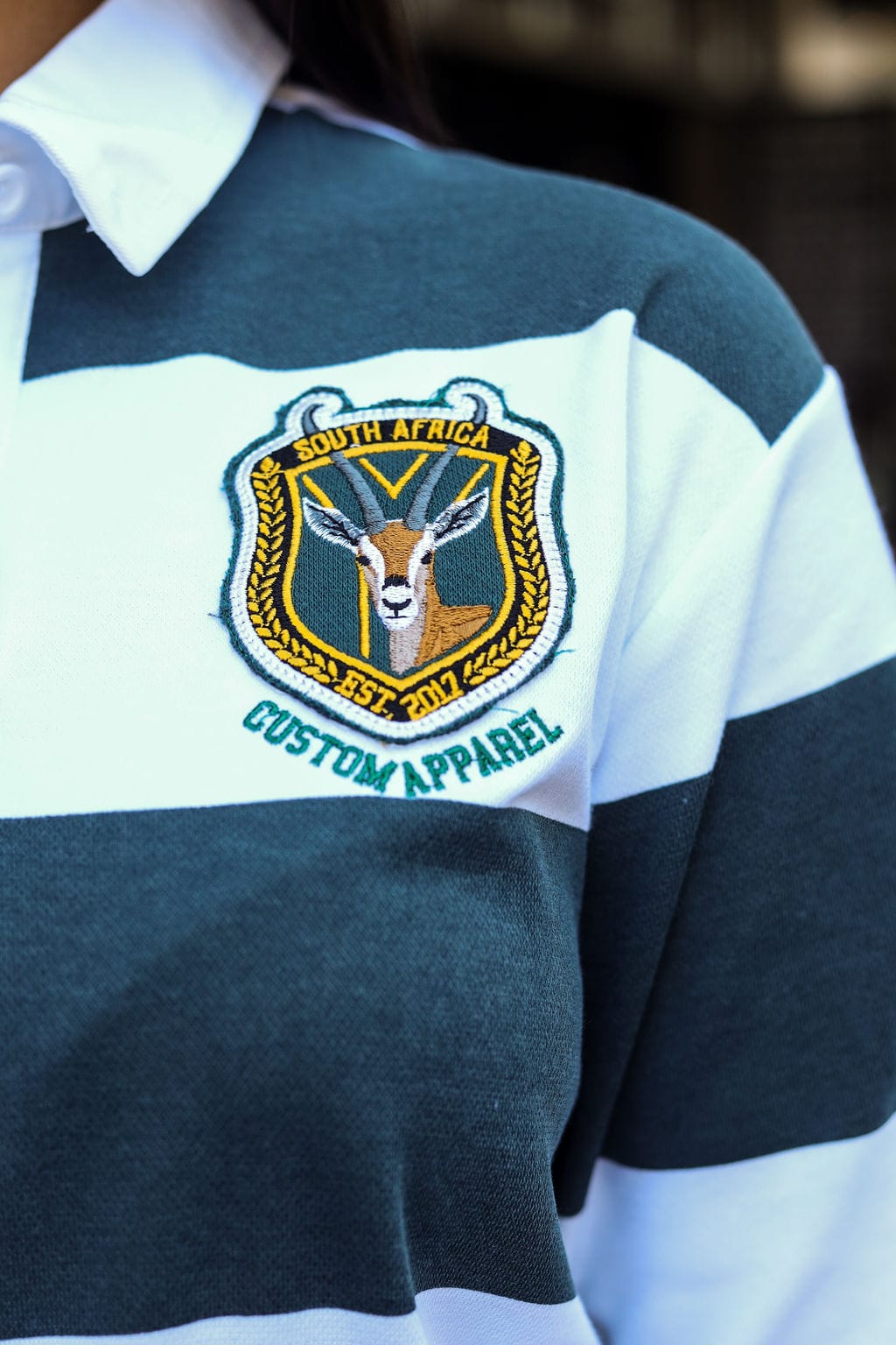 CA Ladies Supporters Jersey L/S | White/Green Stripe