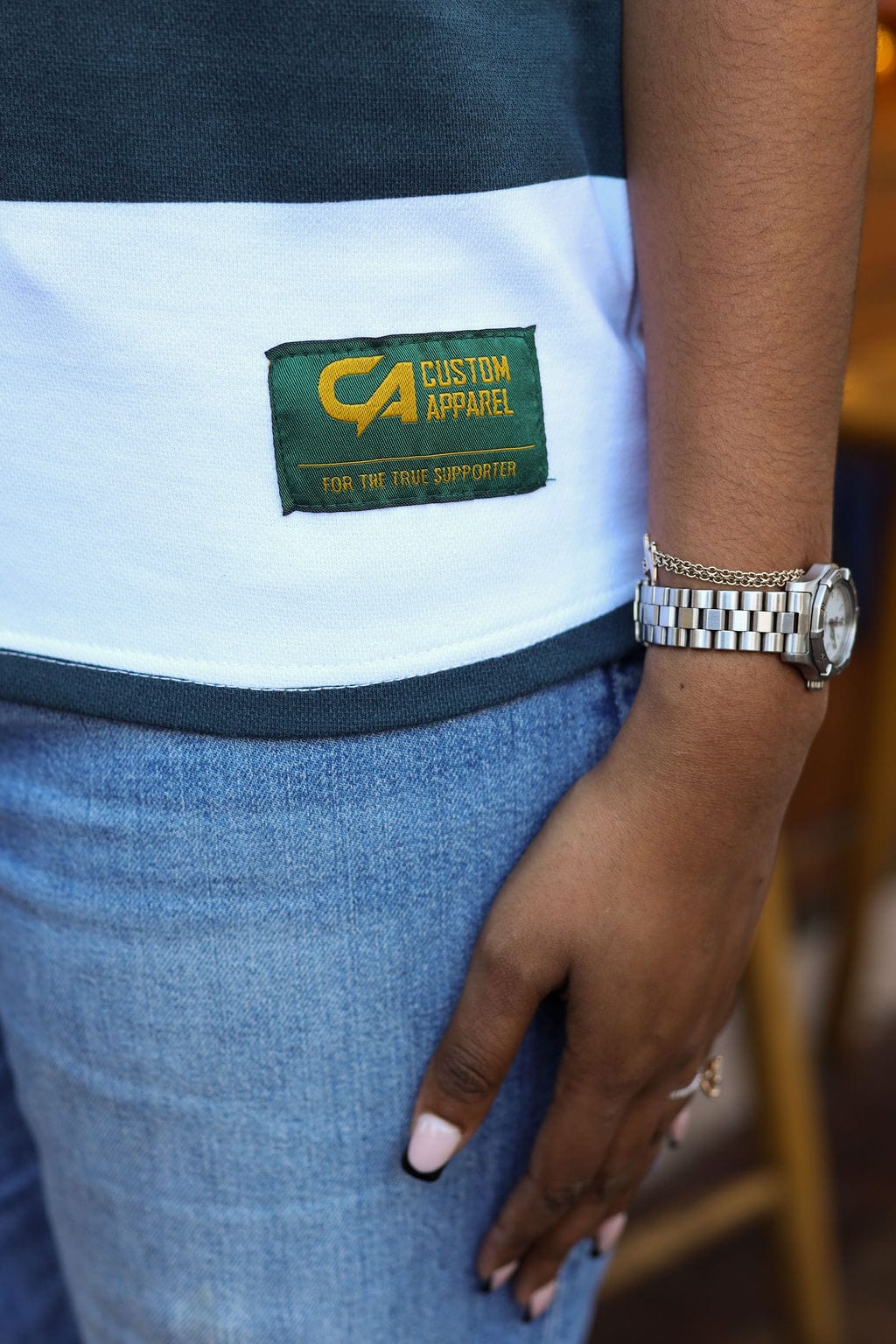 CA Ladies Supporters Jersey S/S | White/Green Stripe