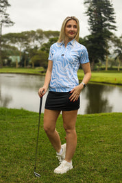 CA Ladies Funky Golf Shirt | Marble Ocean