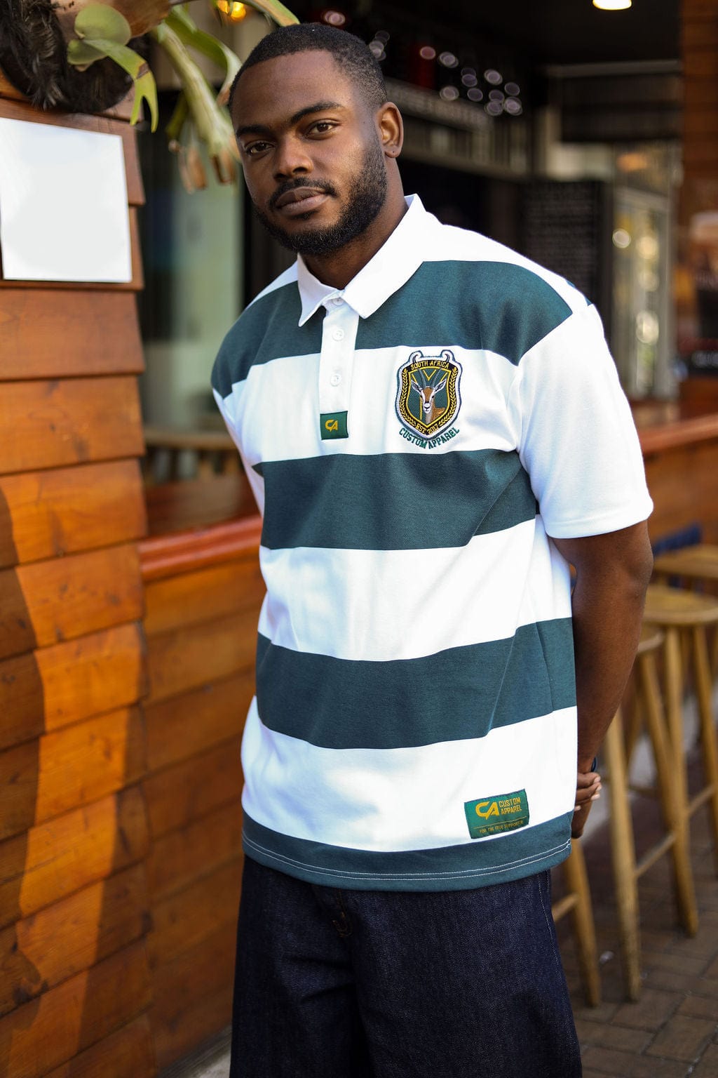CA Supporters Jersey S/S | White/Green Stripe