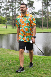 CA Funky Golf Shirt | Turquoise Oranges