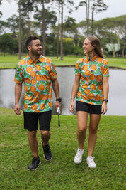 CA Funky Golf Shirt | Turquoise Oranges