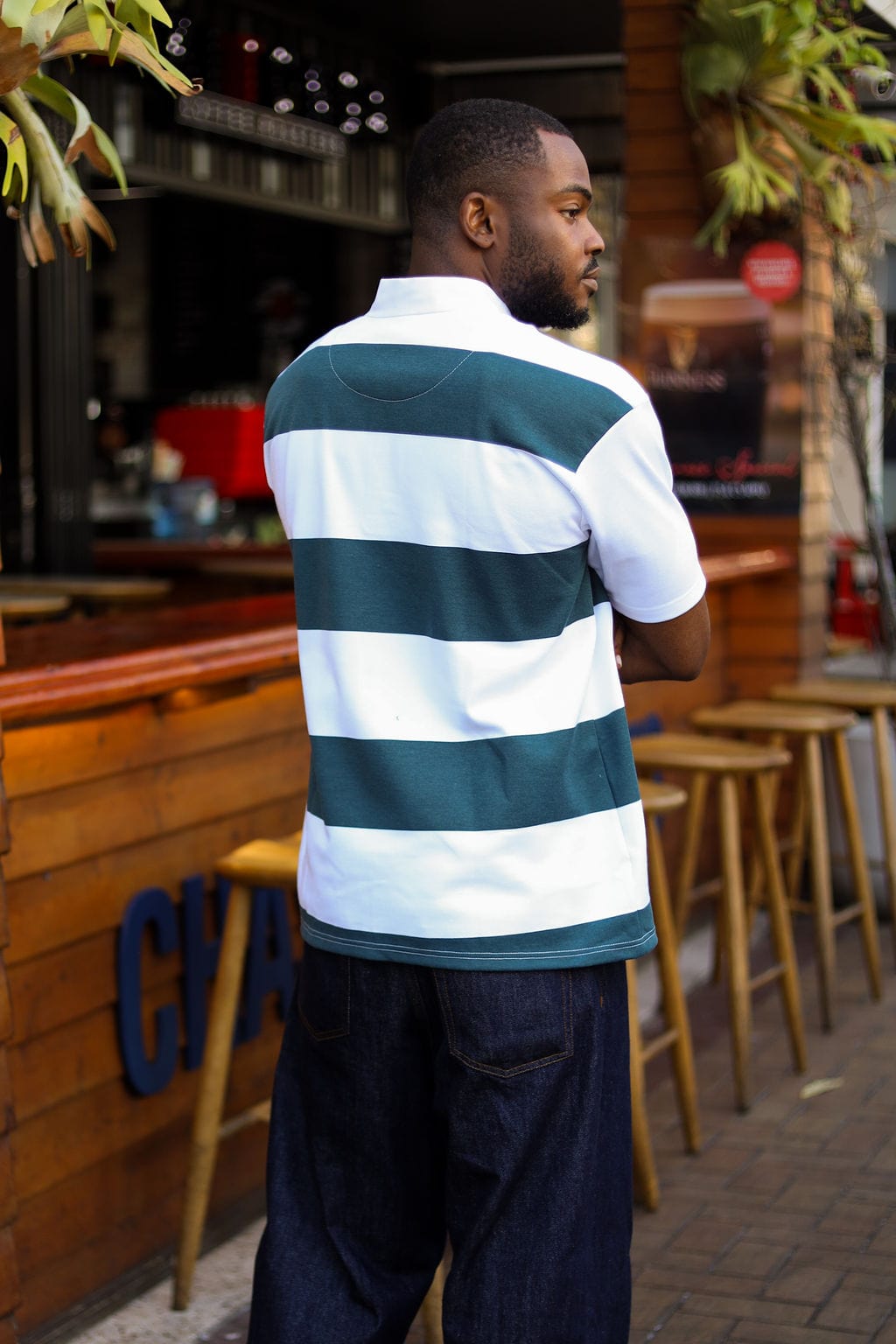 CA Supporters Jersey S/S | White/Green Stripe