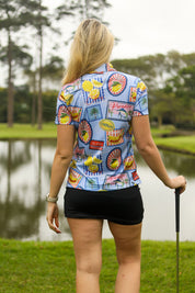 CA Ladies Funky Golf Shirt | Paradise Postcards