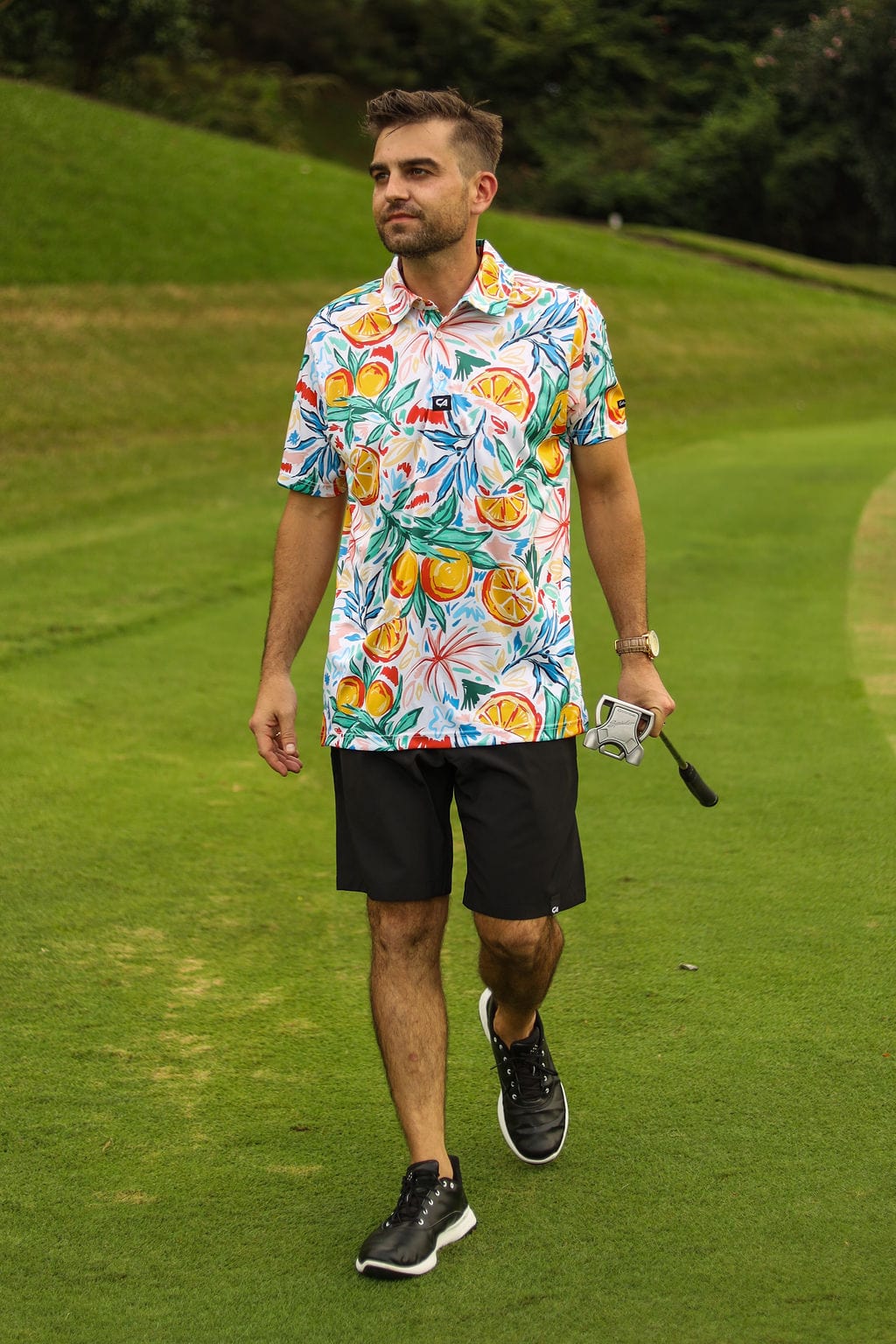 CA Funky Golf Shirt | Abstract Oranges