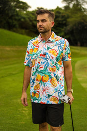 CA Funky Golf Shirt | Abstract Oranges