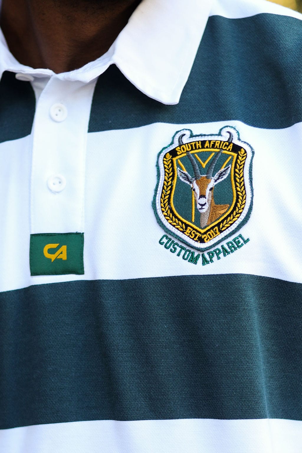 CA Supporters Jersey L/S | White/Green Stripe