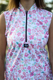 CA Ladies Sleeveless Zipper Padel Shirt | Fairway Bloom