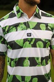 CA Funky Golf Shirt | Cactus Stripes