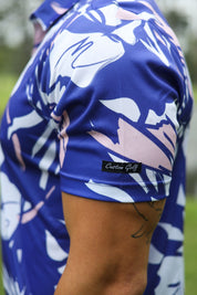 CA Funky Golf Shirt | Blue & Beige Floral