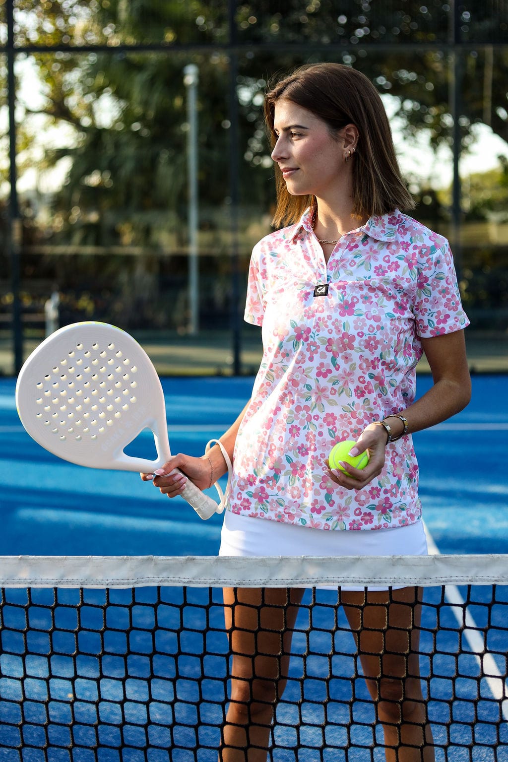 CA Ladies V-Neck Padel Shirt | Fairway Bloom